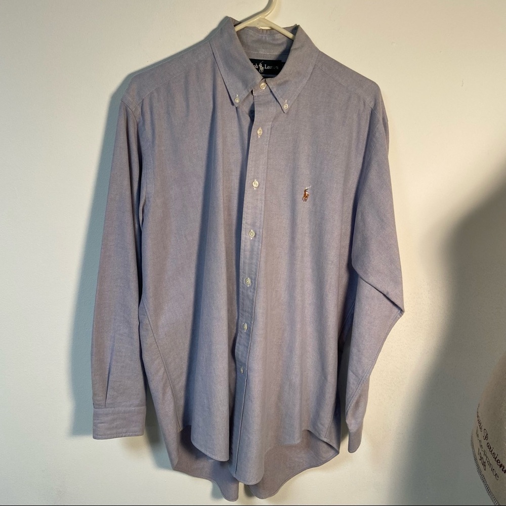 Ralph Lauren Men’s Shirt Cotton Ling Sleeve Blue 15.5-33